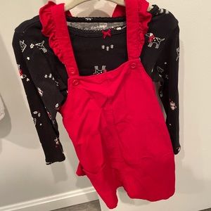 Super cute Carter’s holiday corduroy jumper and shirt.  Size 24 mons. Worn once